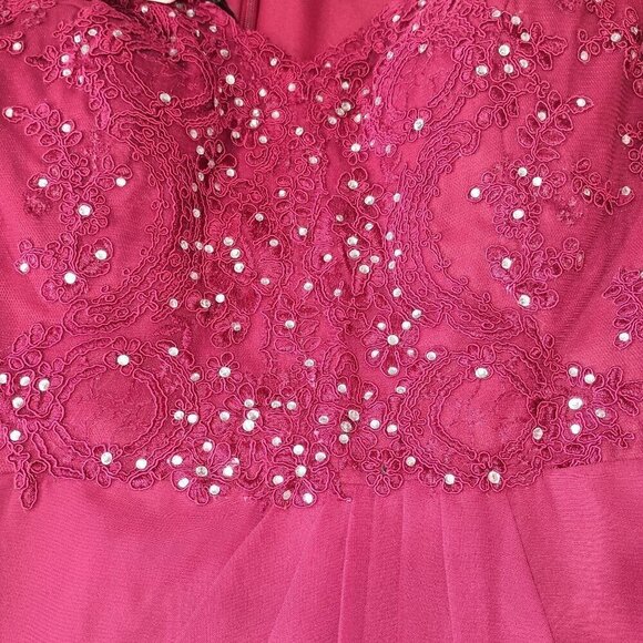 A-line V-Neck Floor-Length Lace Chiffon Mother of the Bride Dress With Sequins - Picture 8 of 11